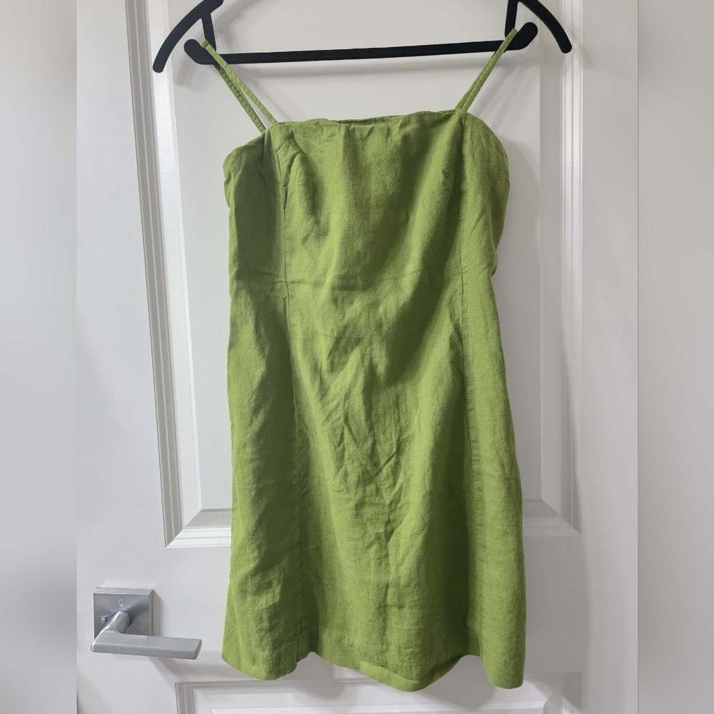 GAP Mini Dress Linen - Olive Green